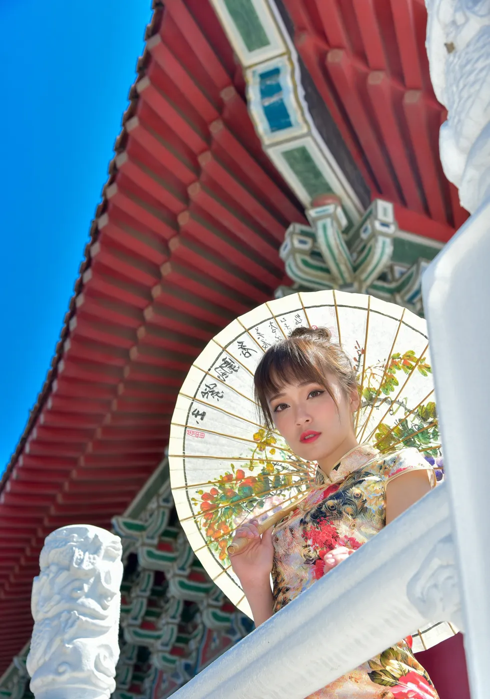 [Mzsock] NO.189 Miao Wanyu floral short cheongsam with high heels and beautiful legs street photography#[68P]-12