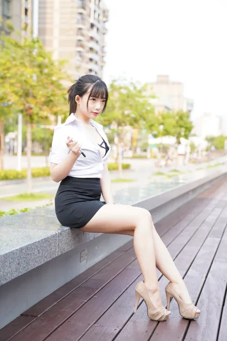 [Mzsock] NO.078 Chen Jialin OL short skirt high heels beautiful legs outdoor shot street photography#[100P]-94